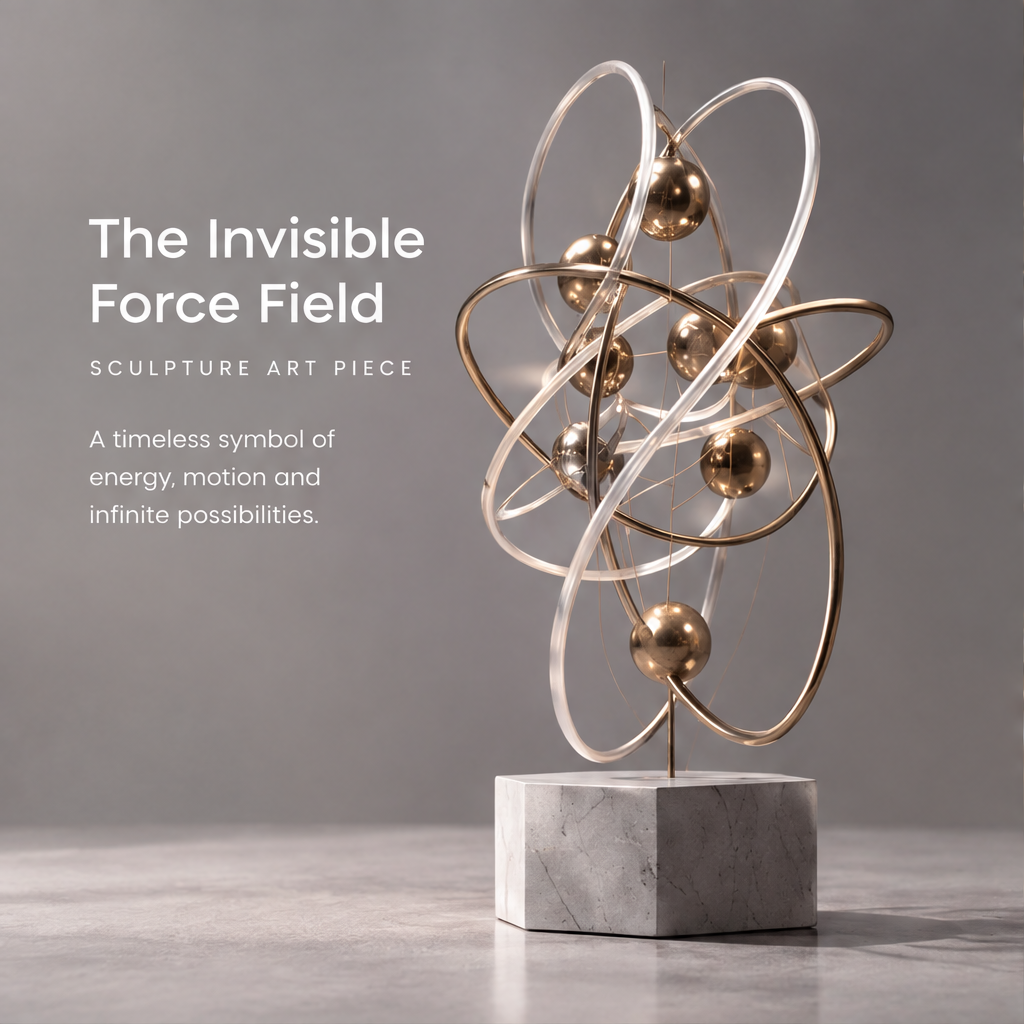 HOMZURE multi-ring sculpture styled on a tabletop beside a stack of books